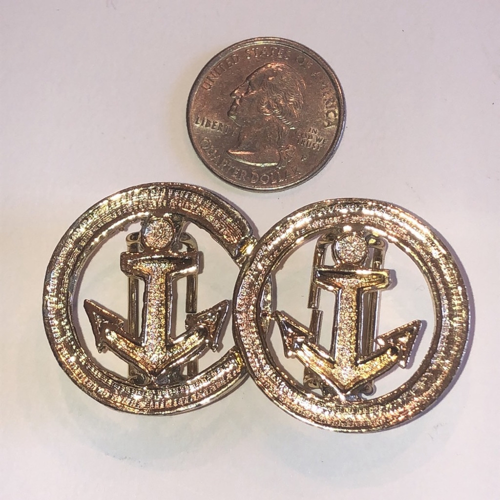 Vintage Gold Tone Nautical Anchor Retro Boho Belt Buckle - Picture 5 of 7